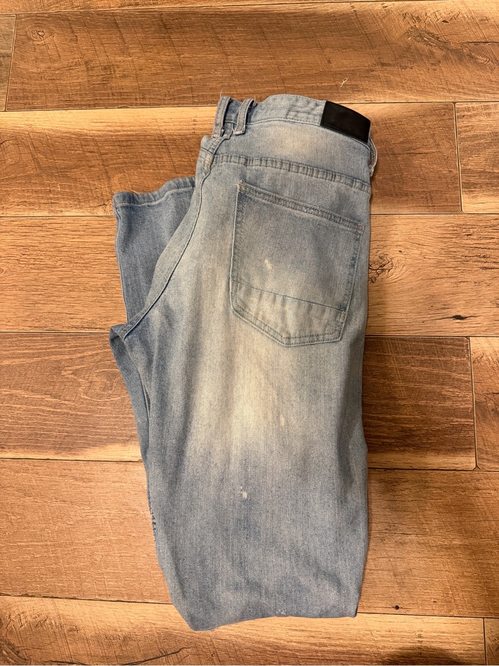 Smoke Rise distressed moto biker jeans